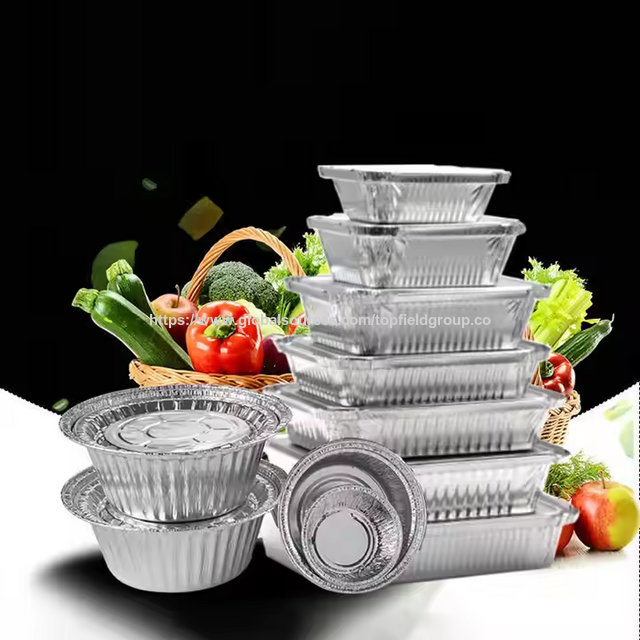 Contenedores de Papel de Aluminio Desechables OEM Personalizados, Bandejas de Aluminio para Llevar Comida, Envases de Aluminio para Empaquetado de Alimentos, Bandejas para Cocinar, Hornear y Catering