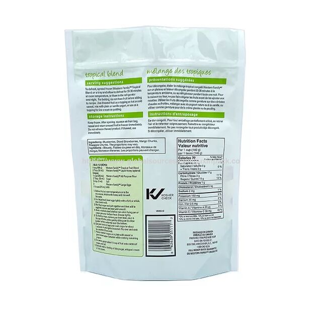 Sachet Stand Up d'emballage flexible de haute qualité pour aliments surgelés