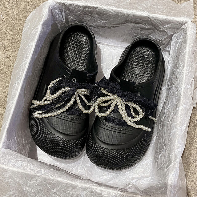 Nouvelles pantoufles de plage pour filles à semelle épaisse et bout fermé, sabots et mules à plateforme d'été, chaussures femmes sandales plates pour dames