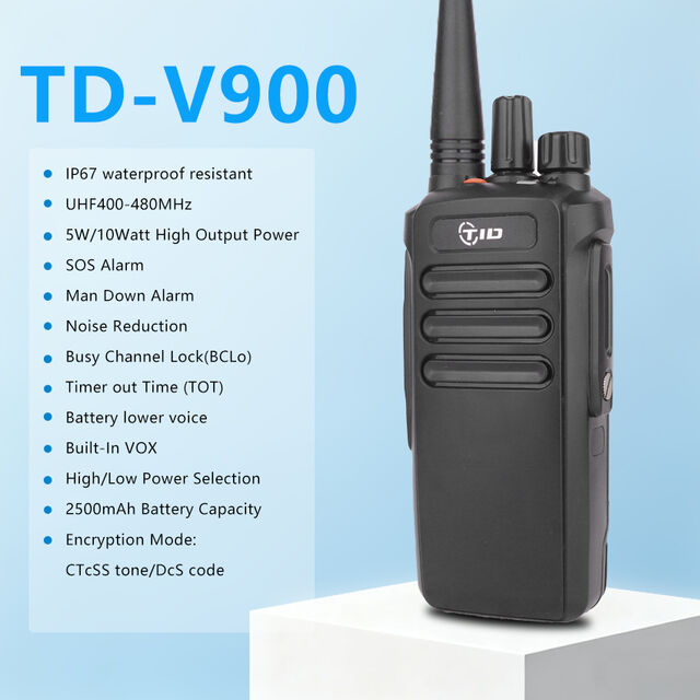 راديو تناظري UHF عالي الطاقة بعيد المدى TID TD-V900، بطارية 2500 مللي أمبير في الساعة، IP67، VOX، جهاز اتصال لاسلكي احترافي محمول باليد