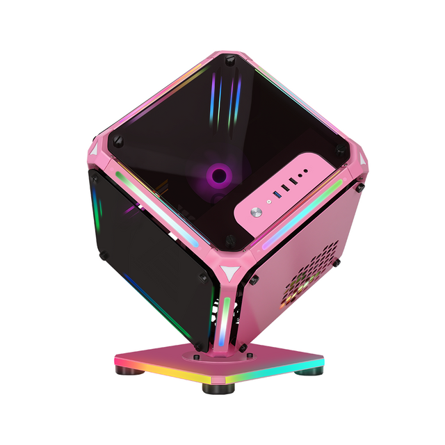 SAMA هيكل MATX جذاب، هيكل سريع للشركات الناشئة، هيكل كمبيوتر مكتبي بشريط إضاءة LED للألعاب