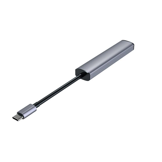Concentrador USB Tipo C 5 en 1 Ultra Delgado, 100W PD para Mac y PC, Transferencia de Datos OTG, Extensor USB con Puertos USB A y USB C