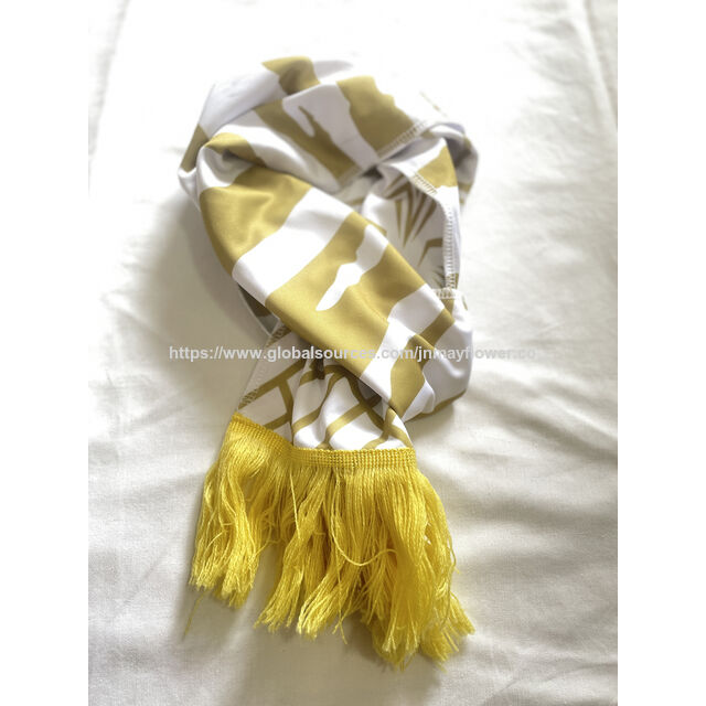 100% Polyester Promotion Benutzerdefinierter Fußball Basketball Club Fans Schal Druck Winter Team Druck Quasten Schal