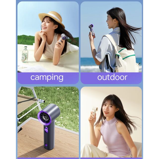 Desain ultra ringan: kipas genggam atau gantung leher, mudah masuk ke dalam bagasi/ransel untuk perjalanan yang nyaman.