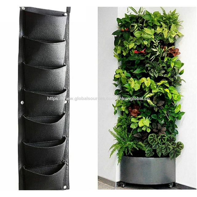 Bolsas de Cultivo Verticales Colgantes de Fieltro Transpirable - Bolsillos Reutilizables para Colgar Plantas en la Pared para Jardín Exterior y Decoración Interior del Hogar