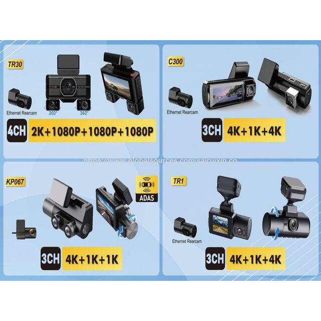 2CH Mini Dashcam vom Werk, Dashcam Auto vorne 4K + 4K Ethernet Rückfahrkamera, 1,5-Zoll-Bildschirm, 5G WiFi APP DVR, GPS Drehbare Autokamera