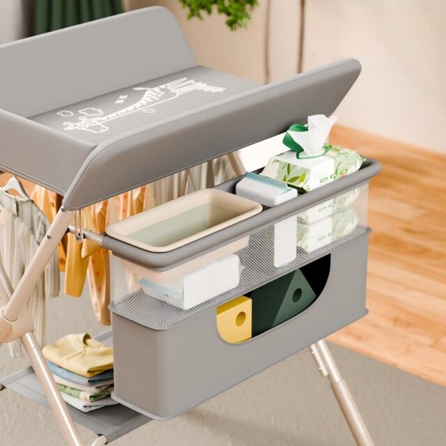 Table à langer multifonctionnelle pour bébés, soins des nouveau-nés, change de couches, pliable et hauteur réglable - Idéal pour les grossistes et distributeurs de produits pour bébés