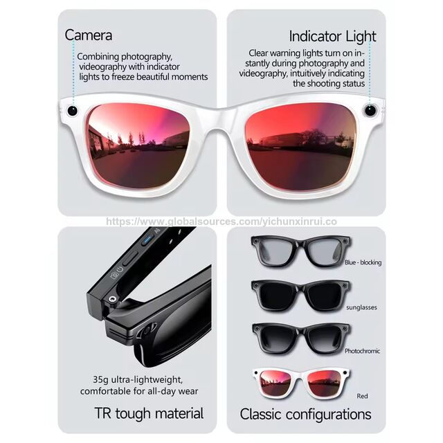 Neue KI-Smart-Brille 8.0MP Tragbare Videoaufnahme 1080P Kamera Automatische Erkennungsübersetzung Sprachanruf Sonnenbrille
