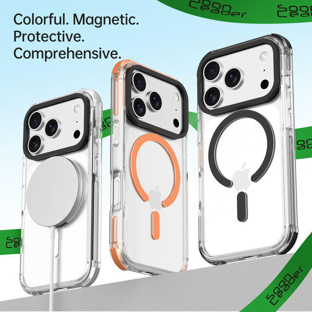 Soonleader Capa de Telefone Anti-choque TPU PC TPE, Design de Capas Transparentes Cristalinas Anti-Amarelamento para iPhone 17 Pro Max