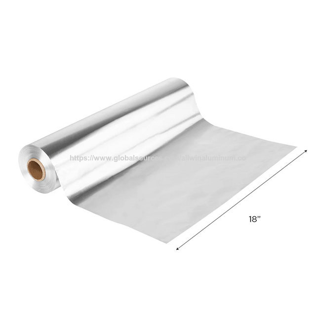 Papier d'aluminium de cuisine personnalisable 45cm x 37.5m, rouleau de papier d'aluminium argenté, matériau recyclable 8011-O