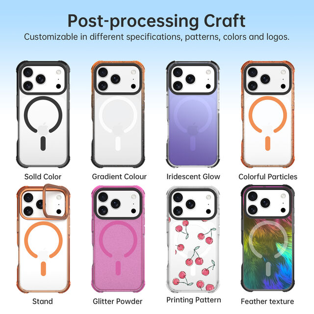 Soonleader Capa de Telefone Anti-choque TPU PC TPE, Design de Capas Transparentes Cristalinas Anti-Amarelamento para iPhone 17 Pro Max