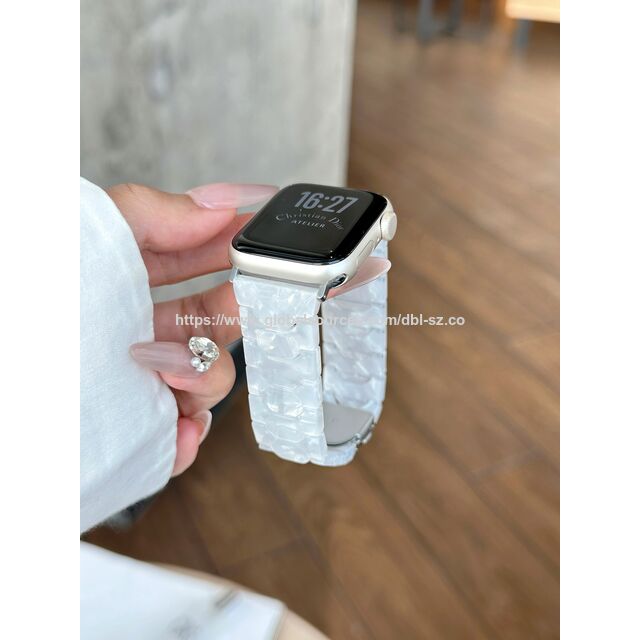 سوار ساعة راتنج سداسي الأضلاع بنمط زهري متعدد الألوان جديد لساعة iWatch Series 1110 9 8 7 6 5 4 3 2 1Ultra2 1SE2 1/Samsung Watch - بيع بالجملة لأساور ساعات الراتنج