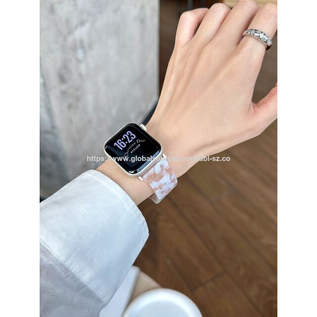 سوار ساعة راتنج سداسي الأضلاع بنمط زهري متعدد الألوان جديد لساعة iWatch Series 1110 9 8 7 6 5 4 3 2 1Ultra2 1SE2 1/Samsung Watch - بيع بالجملة لأساور ساعات الراتنج