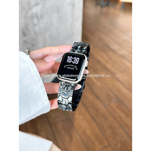 سوار ساعة راتنج سداسي الأضلاع بنمط زهري متعدد الألوان جديد لساعة iWatch Series 1110 9 8 7 6 5 4 3 2 1Ultra2 1SE2 1/Samsung Watch - بيع بالجملة لأساور ساعات الراتنج