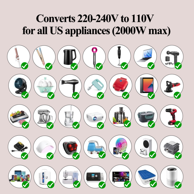 FOXCAN OEM 220V auf 110V Spannungswandler & Universal Reiseadapter für Glätteisen/Lockenstab