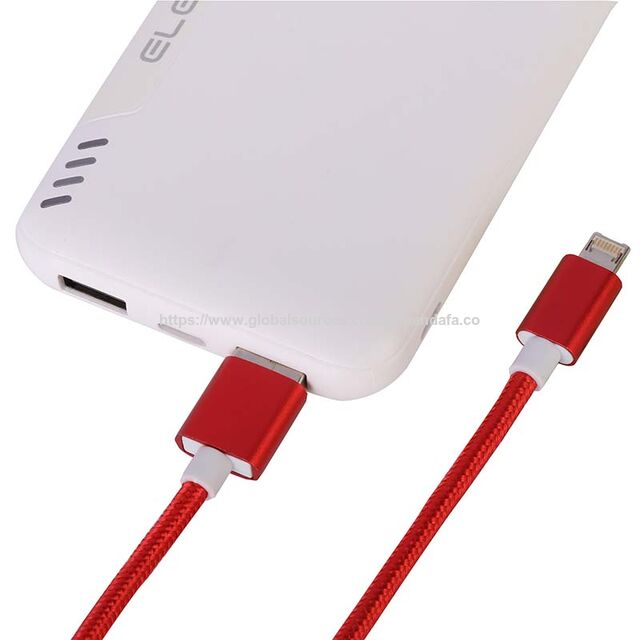 Câble de données avec connecteur aveugle tressé rouge pour charger les téléphones Apple et Android