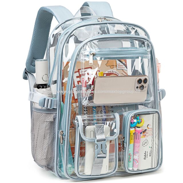 Suministro de fábrica Mochila escolar grande y transparente para niñas Bolso transparente para estudiantes