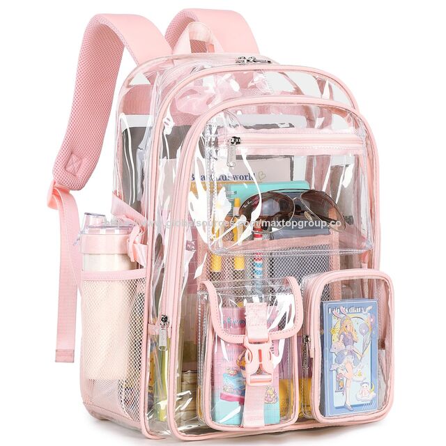 Suministro de fábrica Mochila escolar grande y transparente para niñas Bolso transparente para estudiantes