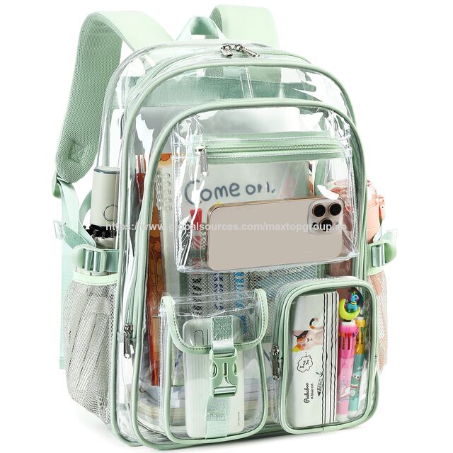 Suministro de fábrica Mochila escolar grande y transparente para niñas Bolso transparente para estudiantes