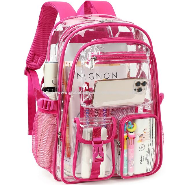 Suministro de fábrica Mochila escolar grande y transparente para niñas Bolso transparente para estudiantes
