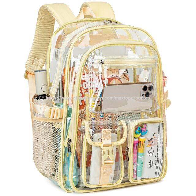 Suministro de fábrica Mochila escolar grande y transparente para niñas Bolso transparente para estudiantes