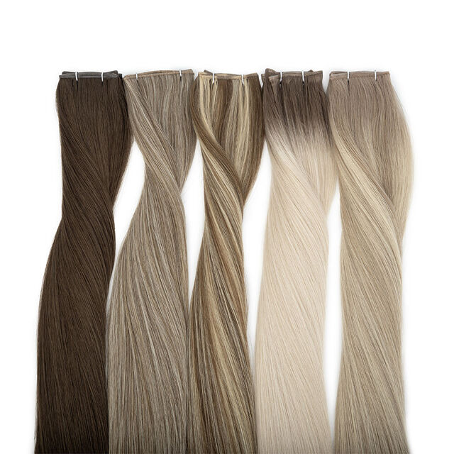 Extensões de Cabelo Balayage Loiro de Alta Qualidade 100% Humano com Trama Invisível e Dupla Tração