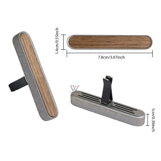 Ambientador de Coche de Madera Natural Recargable con Clip, Servicio OEM, Estilo Europeo, Clip de Aroma de Madera Sostenible para Coche