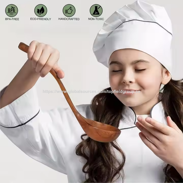 Utensílios de Cozinha 100% Naturais de Madeira Teca Livre de Toxinas: Colher, Espátula, Concha e Conjunto de Utensílios de Madeira para Cozinhar. Ferramentas de Cozinha de Alta Qualidade.