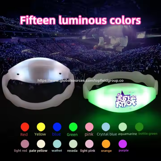 Customizable LED Gift Wristbands Voice Control LED Bracelet Custom LED Silicone Bracelets Concert Colorful Flashing LED Wristbands