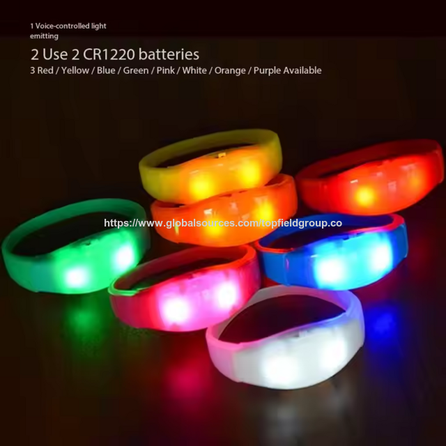 Customizable LED Gift Wristbands Voice Control LED Bracelet Custom LED Silicone Bracelets Concert Colorful Flashing LED Wristbands