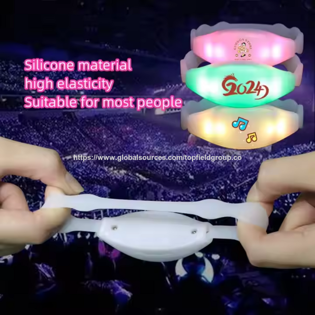 Customizable LED Gift Wristbands Voice Control LED Bracelet Custom LED Silicone Bracelets Concert Colorful Flashing LED Wristbands