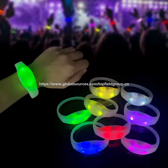 Customizable LED Gift Wristbands Voice Control LED Bracelet Custom LED Silicone Bracelets Concert Colorful Flashing LED Wristbands