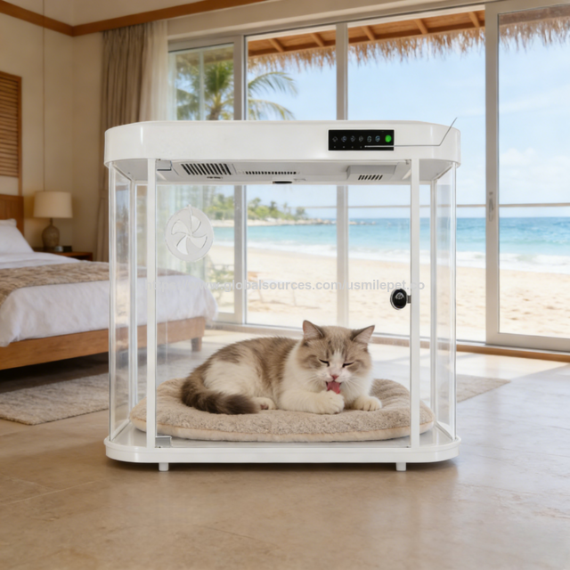 USMILEPET Cabina Inteligente para Gatos, Cabina Inteligente para Mascotas, Eliminación de Olores, Sistema de Aire Fresco Circulante, Jaula para Mascotas para Amantes de las Mascotas
