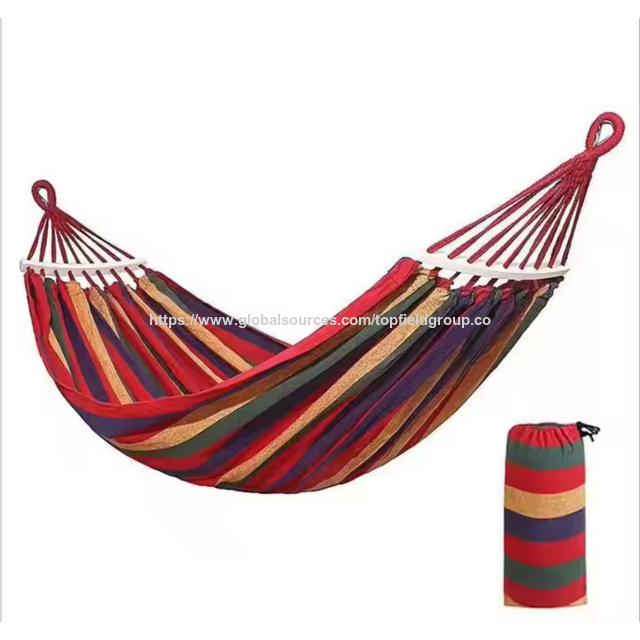 Hochwertige Hängemattenschaukel aus Baumwoll-Canvas, Reisehängematte, tragbares Schaukelbett für Outdoor, Camping, Strand