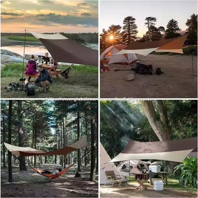 Lona de Camping para Exterior, Abrigo de Barraca, Coberturas para Piquenique, Toldo de Sombra, Abrigo, Tenda de Lona, Barracas de Camping, Rede, Tenda de Toldo de Lona para Praia