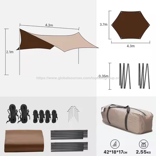 Lona de Camping para Exterior, Abrigo de Barraca, Coberturas para Piquenique, Toldo de Sombra, Abrigo, Tenda de Lona, Barracas de Camping, Rede, Tenda de Toldo de Lona para Praia