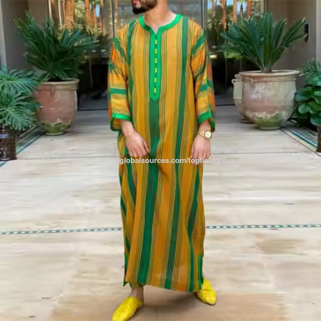 Weißes muslimisches Abaya-Kleid aus dem Nahen Osten für Herren, muslimisches Gebetsgewand, Thobe, arabischer Dubai-Islamischer Thobe Abaya