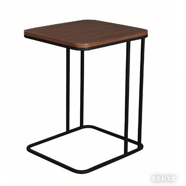 Mesa Lateral Moderna em Forma de C de 27 Polegadas, Mesa de Apoio Pequena para Sofá e Cama, Mesa de Centro de Madeira para Sala de Estar e Quarto