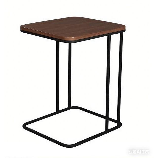 Mesa Lateral Moderna em Forma de C de 27 Polegadas, Mesa de Apoio Pequena para Sofá e Cama, Mesa de Centro de Madeira para Sala de Estar e Quarto