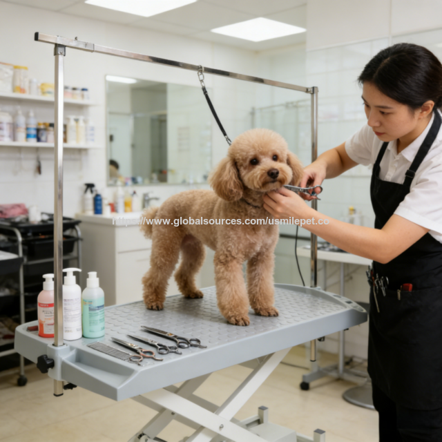 USMILEPET Bestseller Hundefrisiertisch mit Kunststoffplatte und Höhenverstellung für Hundesalons