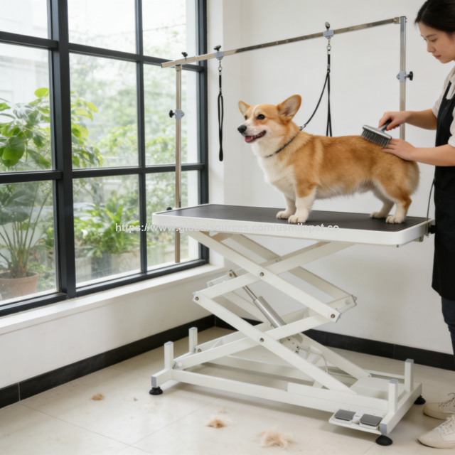 USMILEPET Elektrischer Hundefrisiertisch in Akkordeonbauweise, hochwertig, im Großhandel - Hundefrisiertisch mit Gummioberfläche