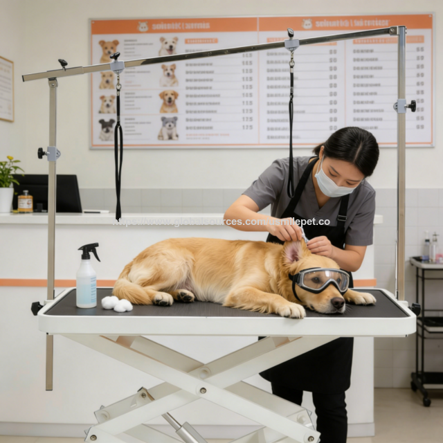 USMILEPET Elektrischer Hundefrisiertisch in Akkordeonbauweise, hochwertig, im Großhandel - Hundefrisiertisch mit Gummioberfläche