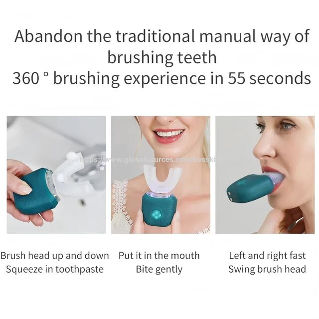 Nuevo cepillo de dientes eléctrico en forma de U OEM recargable para blanquear dientes