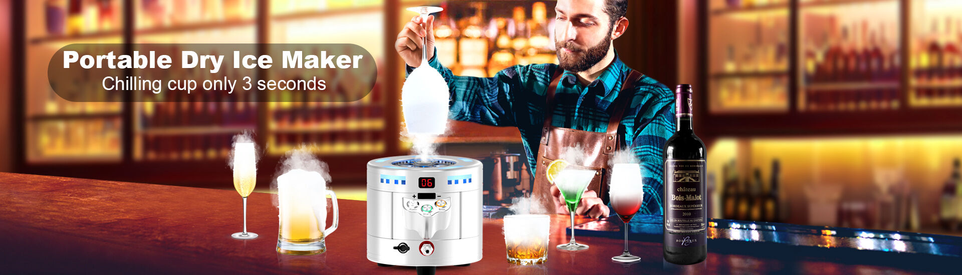 Table Top Dry Ice Machine Factory Direct High Quality China Wholesale Retail Dual Functions Dry ...