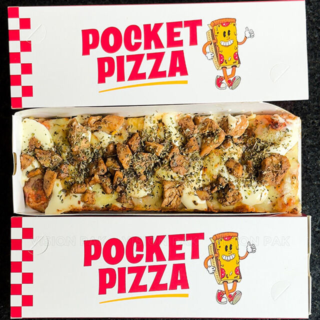 Boîte d'emballage portable avec logo personnalisé pour aliments, boîte à pizza rectangulaire