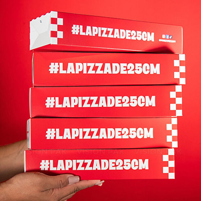 Boîte d'emballage portable avec logo personnalisé pour aliments, boîte à pizza rectangulaire