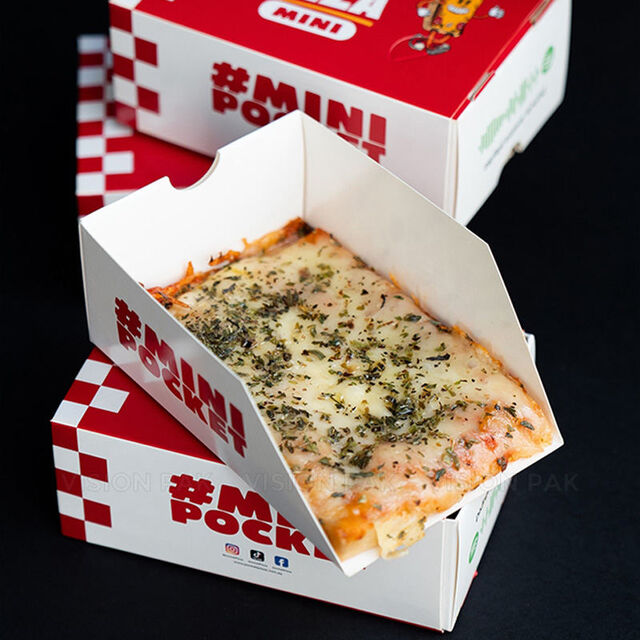 Boîte d'emballage portable avec logo personnalisé pour aliments, boîte à pizza rectangulaire