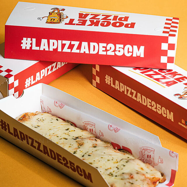 Boîte d'emballage portable avec logo personnalisé pour aliments, boîte à pizza rectangulaire