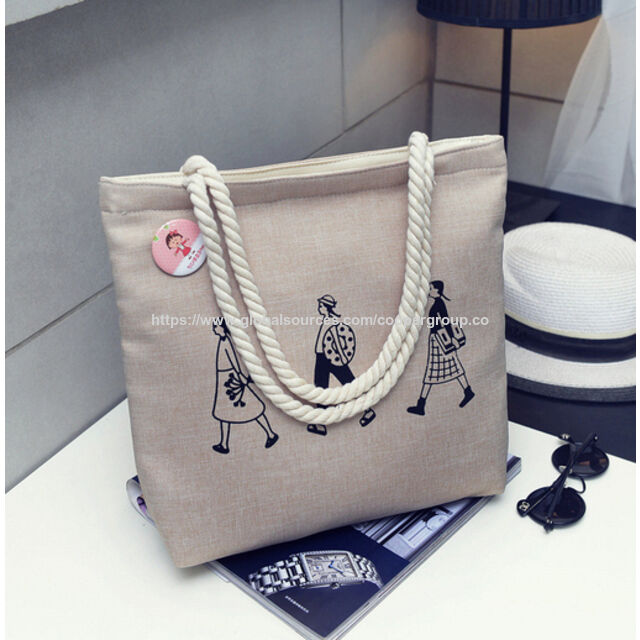 Sac bandoulière en toile à fermeture éclair durable de production OEM