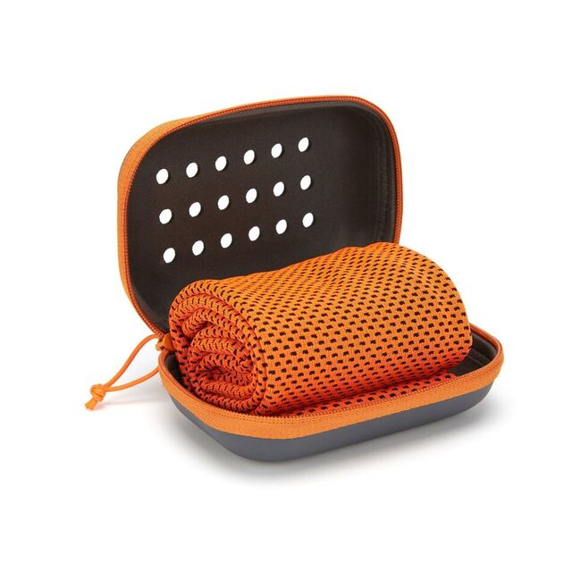 Toalla de Microfibra Deportiva Súper Seca con Logo Impreso, Tejido de Punto, Color Sólido, Enfriamiento Ice, con Empaque Ecológico